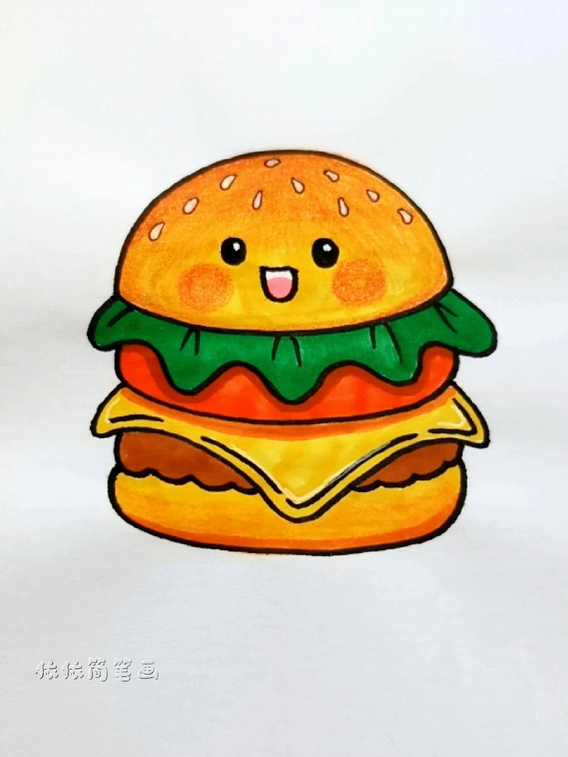 一起来画美味汉堡包