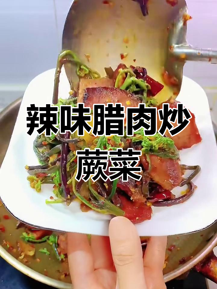 干辣椒豆豉炒腊肉,配贵州风味蕨菜,下饭又过瘾