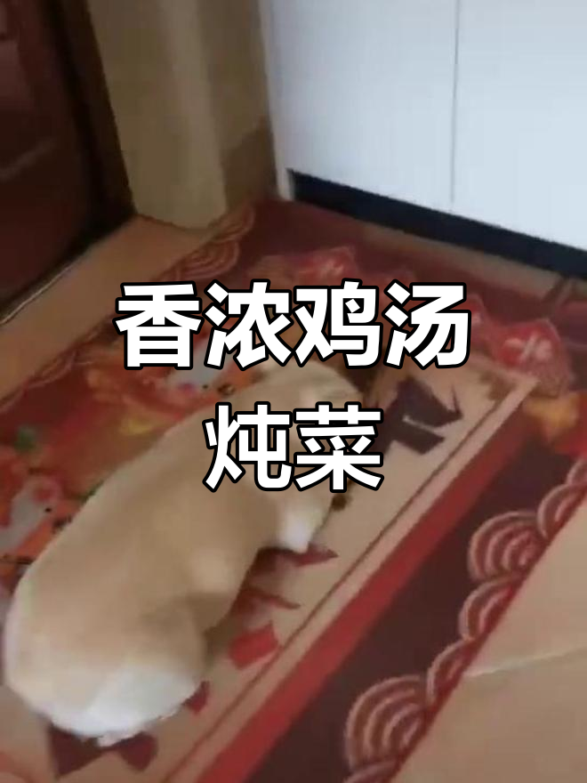 鸡汤干豆腐,木耳白菜搭配