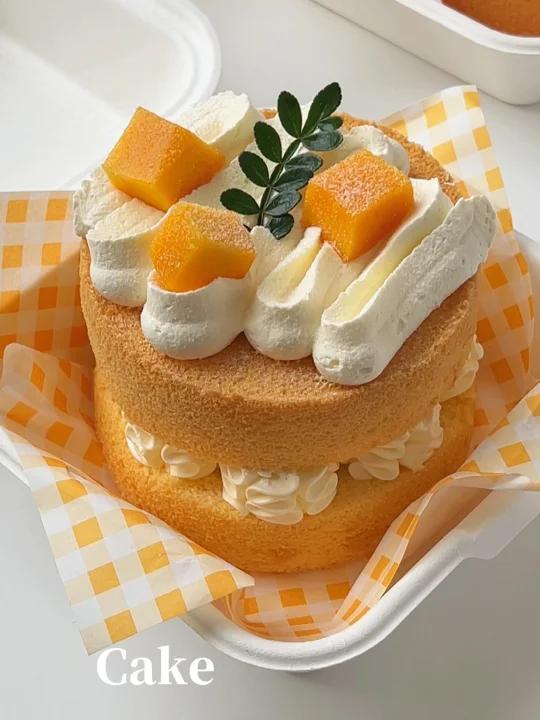 春日野餐小甜品芒果奶油便当盒蛋糕