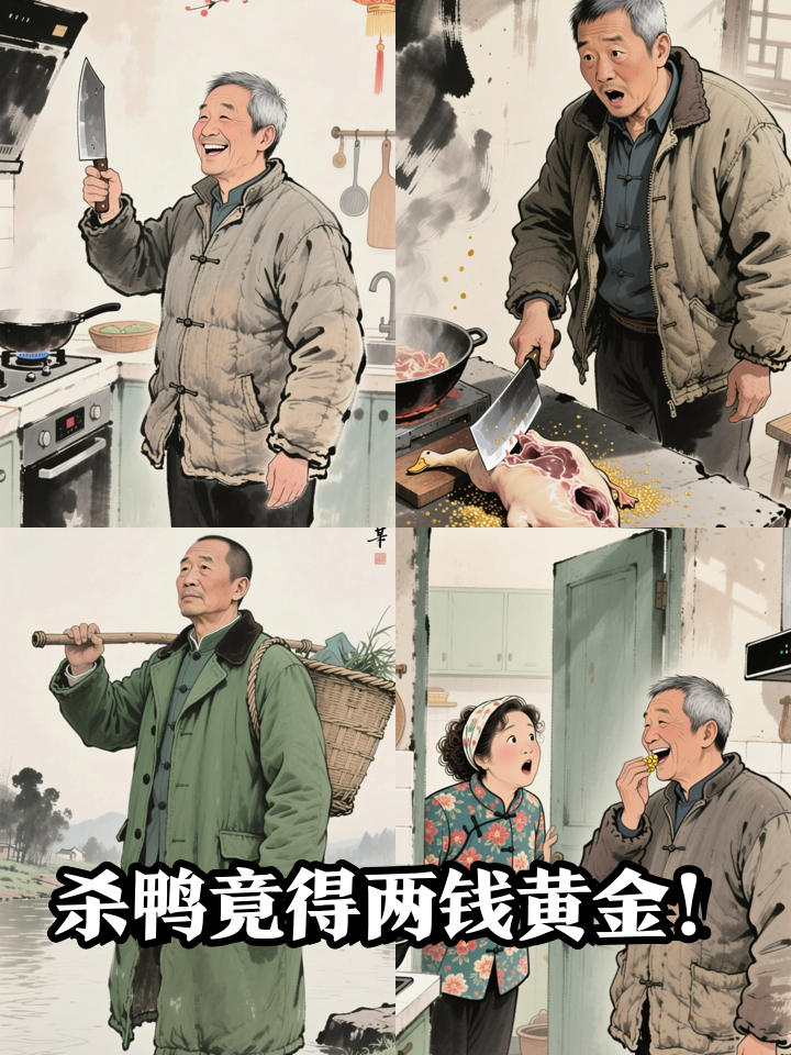 鸭子肚里藏黄金？湖南男子杀鸭剖出两钱真金
