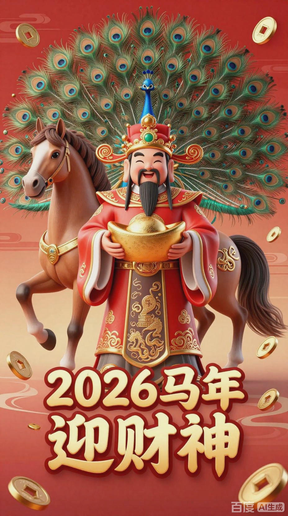 2026马年新年财神送福动态壁纸