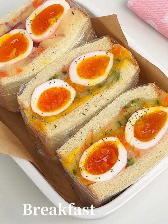 元气早餐土豆泥沙拉溏心蛋三明治巨好吃