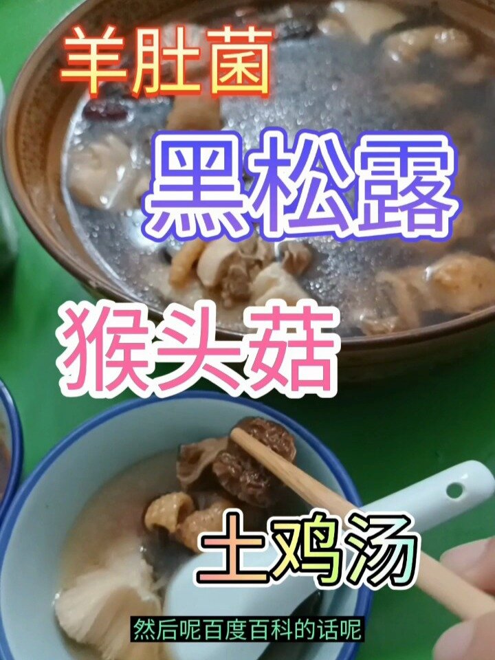羊肚菌+黑松露+猴头菇炖土鸡汤的方法步骤!
