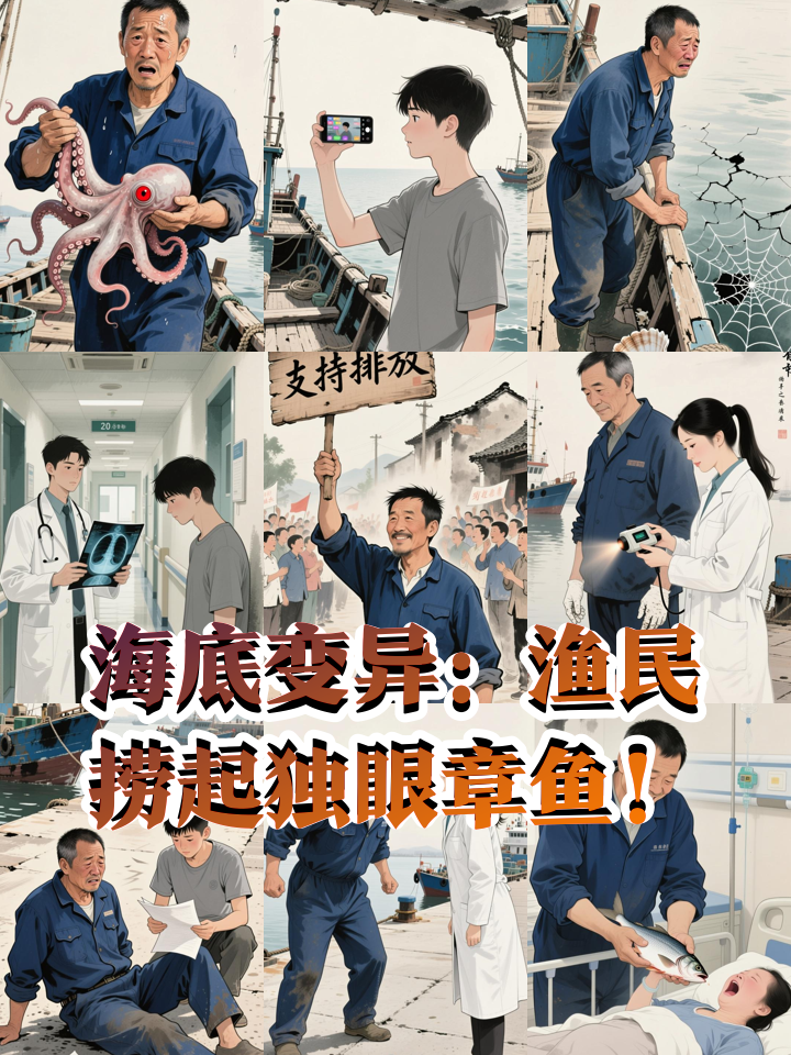 核污水排放两年后，渔民捞起变异章鱼，孩子却……