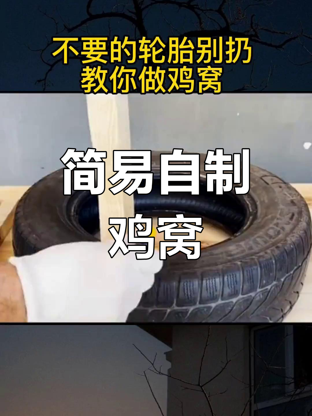 用废轮胎做鸡窝,简单又实用
