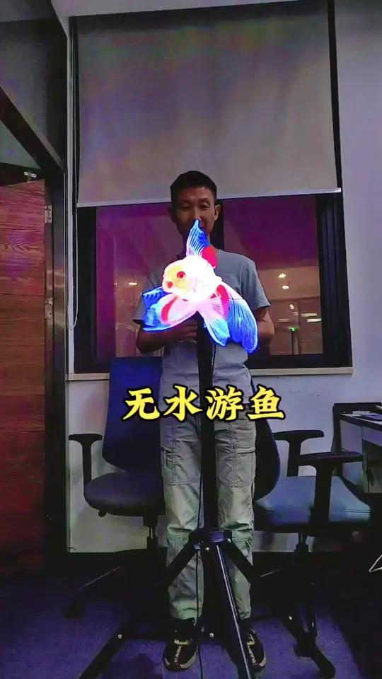无水游鱼打破常规,颠覆想象,科技与艺术相结合!桌面摆件 裸眼3D 全息风扇 科技改变生活