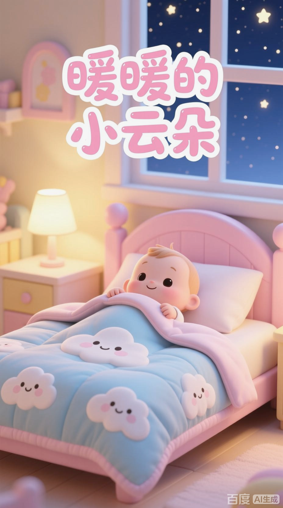 卡通小被子，教孩子盖被叠被