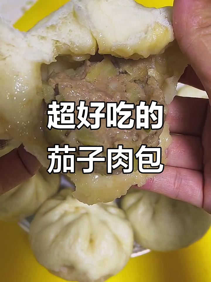 茄子肉馅大包子,皮薄馅足超好吃!