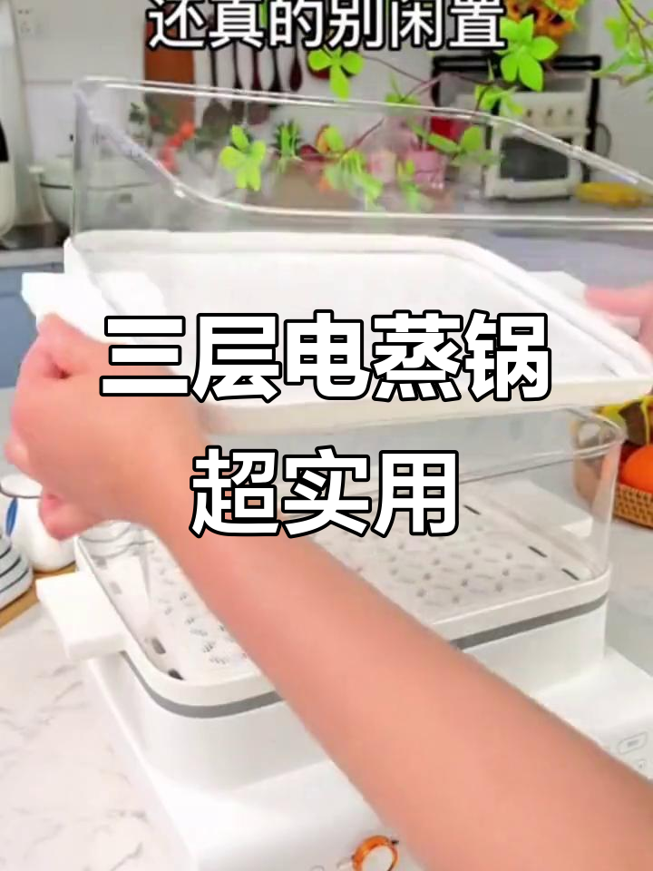 电蒸锅太方便了,三层大容量设计让厨房更高效