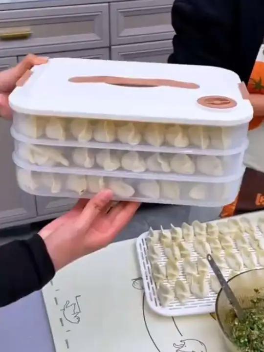 饺子放饺子盒里很好收纳 放冰箱也不会串味 拿取也不会粘连好物推荐美观实用冻饺子盒家用多层厨
