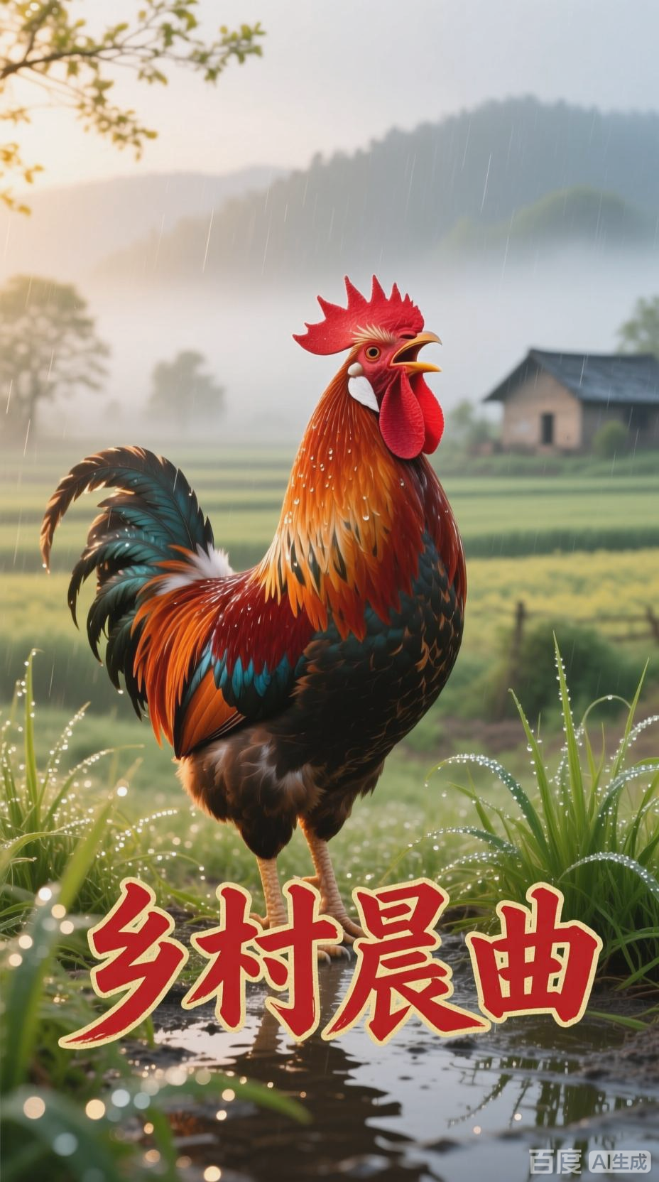 公鸡打鸣,自然之声