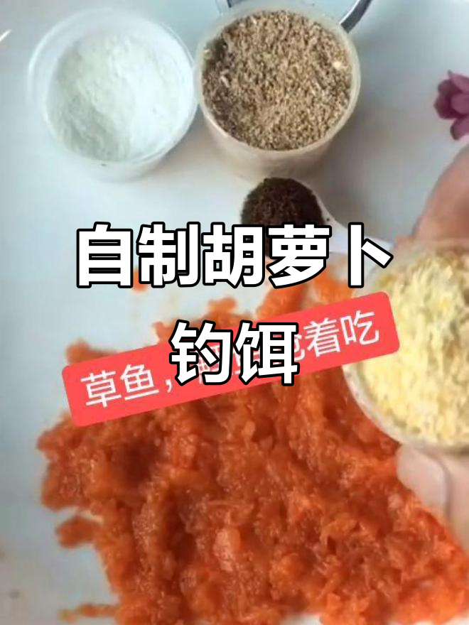 纯天然胡萝卜饵料,鲤草鱼最爱!
