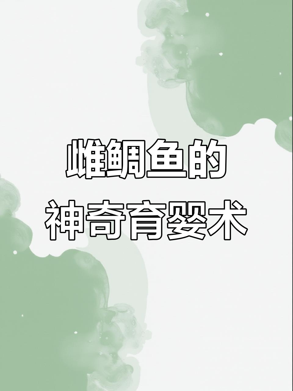 雌鲷鱼如何用嘴巴保护孩子？吞进肚里又吐出来