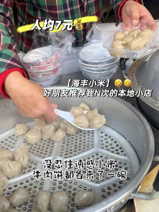 Q弹薯粉小饺子“海丰小米”,朋友让我必须去