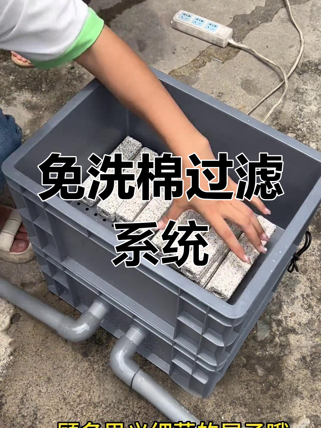 自动水循环设备让锦鲤鱼池更轻松,告别洗棉烦恼