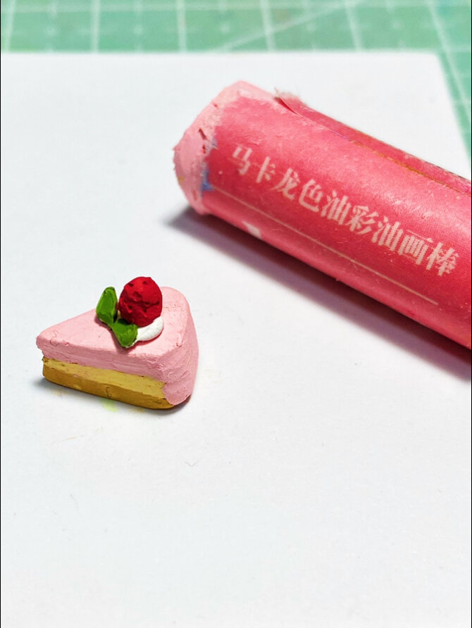 油画棒教程75-挑战用油画棒做立体蛋糕