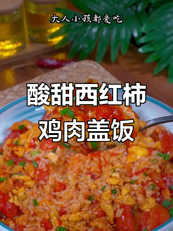 西红柿鸡蛋盖饭，汤汁浓郁拌米饭，大人小孩都爱吃