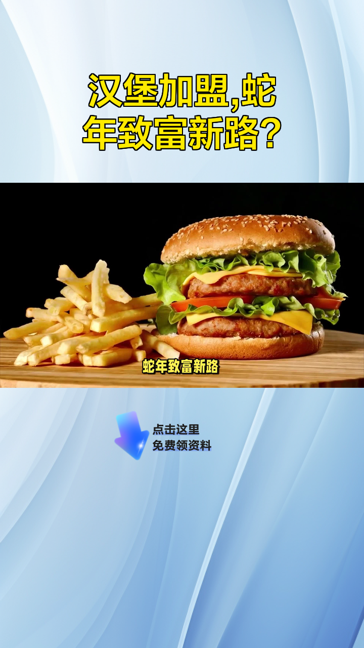 汉堡加盟，蛇年致富新路？