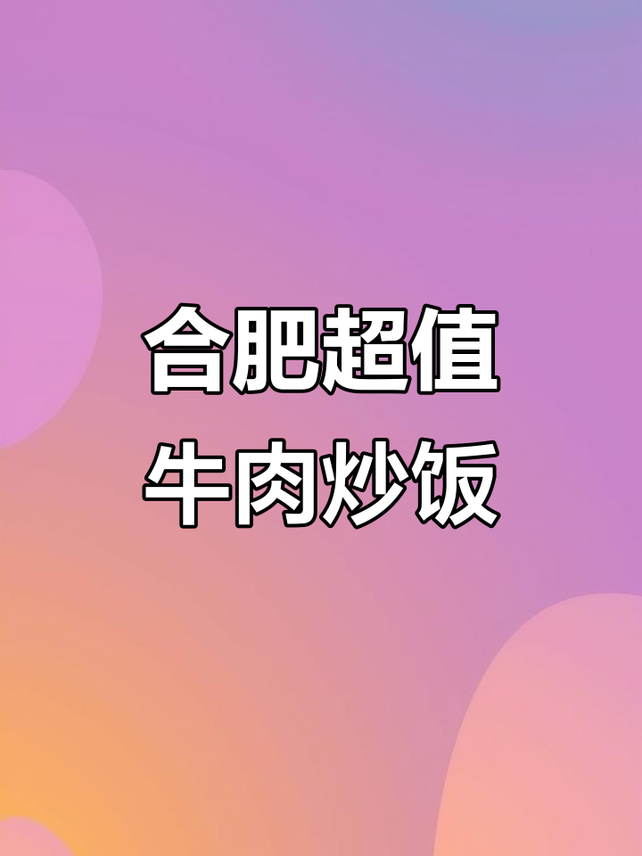 合肥神仙牛肉炒饭,猜不到的价格让你惊喜!