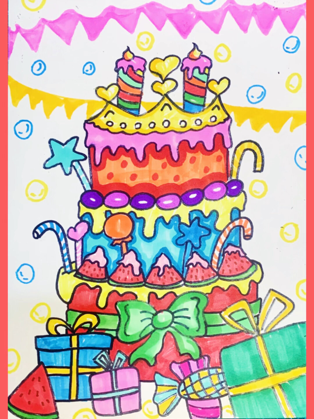 生日蛋糕儿童画