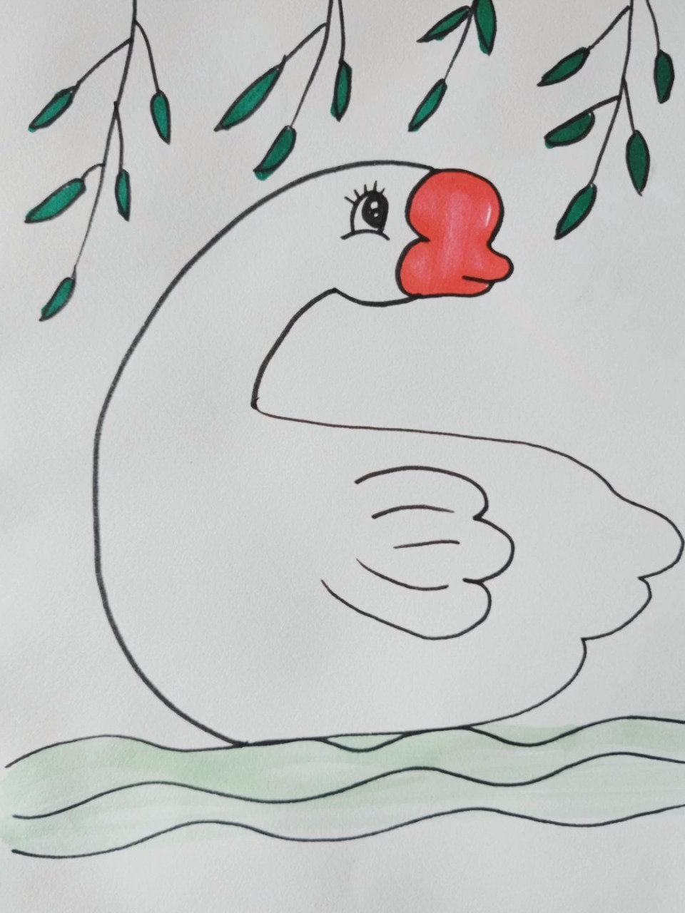 零基础可以进画的手掌画之古诗《咏鹅》