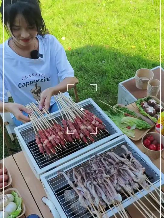 北山狼烧烤炉户外便携式烤肉炉子双面家用可折叠无烟木炭烧烤架子 露营装备 烧烤炉 便携烧烤炉