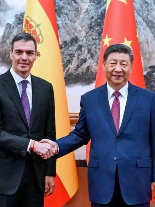 国家主席习近平在北京钓鱼台国宾馆会见来华访问的西班牙首相桑切斯