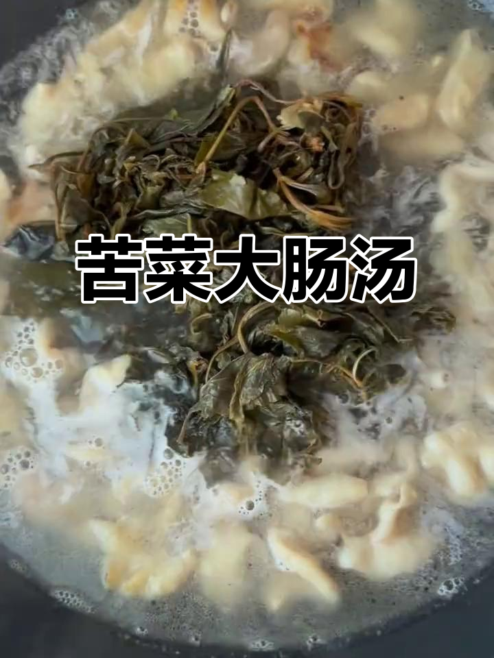 苦菜大肠汤,鲜香软烂一锅炖
