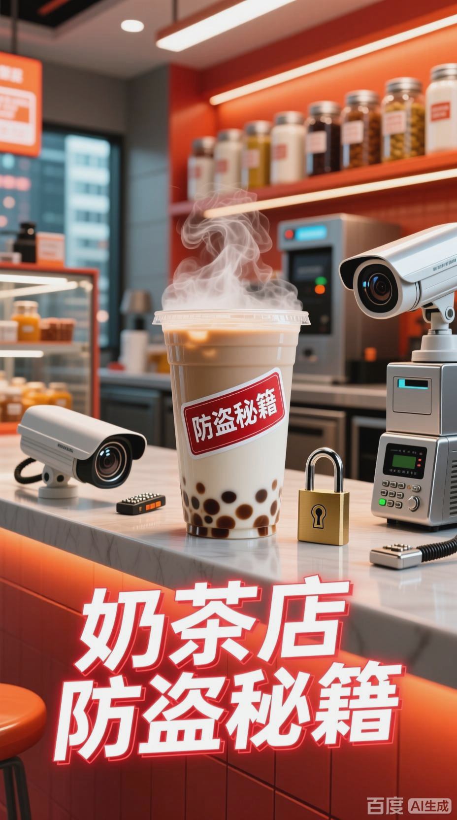 卡通形象揭秘奶茶店防盗秘籍