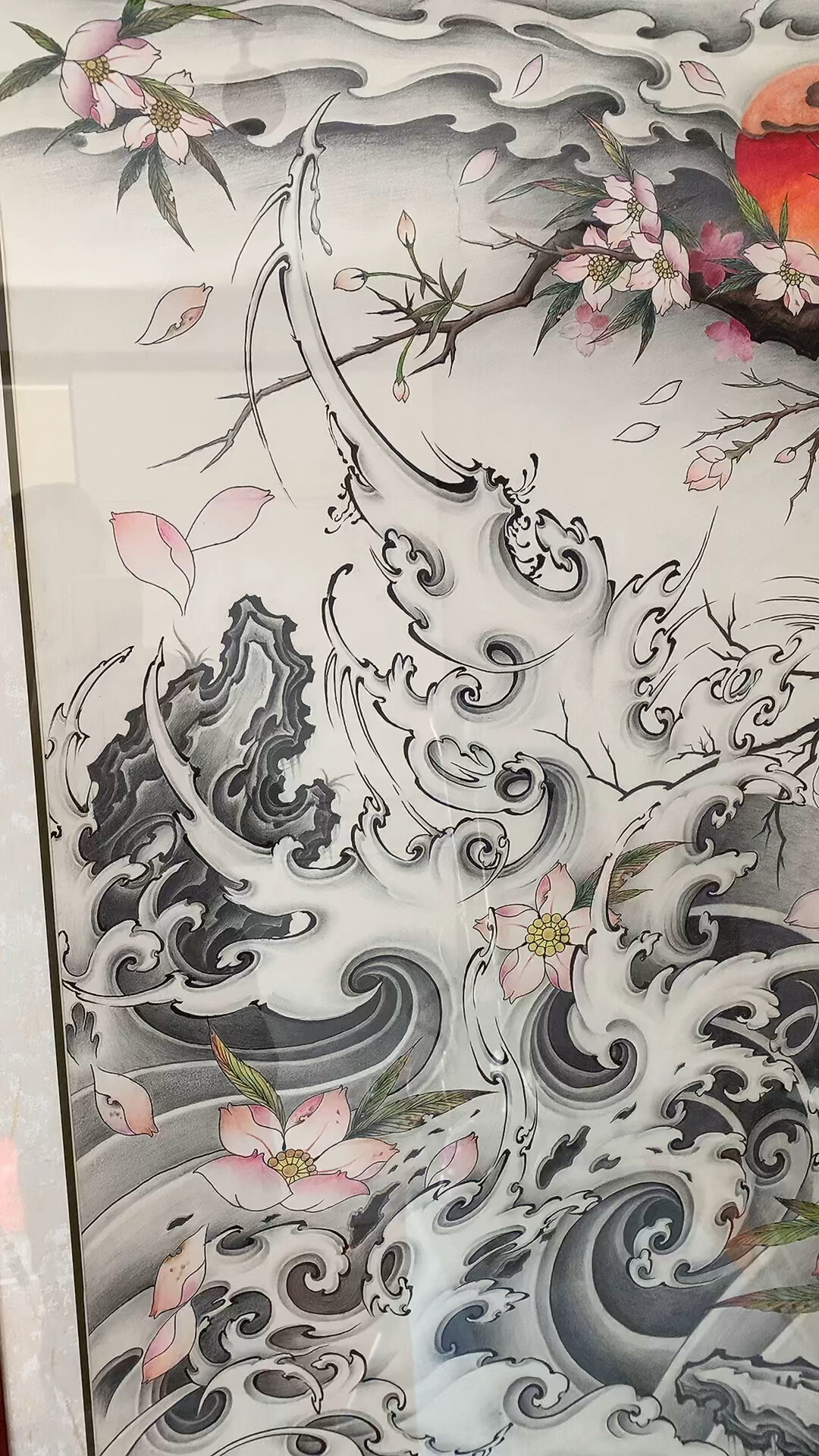 浪花纹身手稿原创浪花