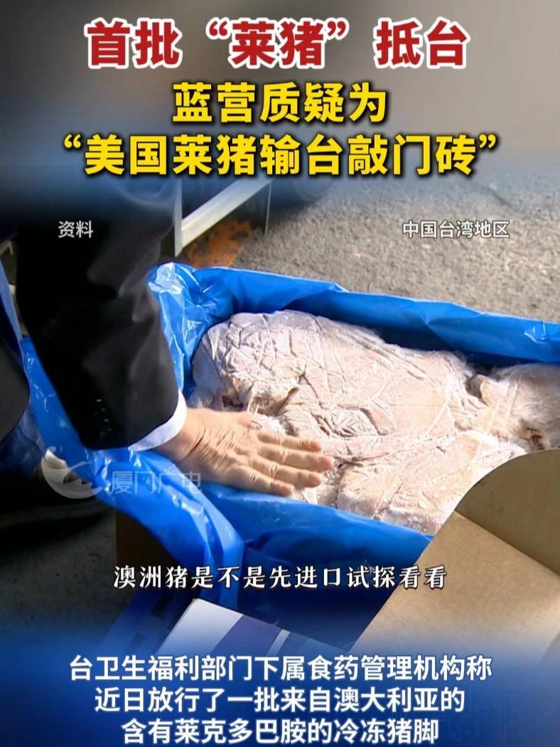 首批“莱猪”抵台!蓝营质疑为“美国莱猪输台敲门砖”(来源/两岸新新闻)台湾 瘦肉精 猪肉