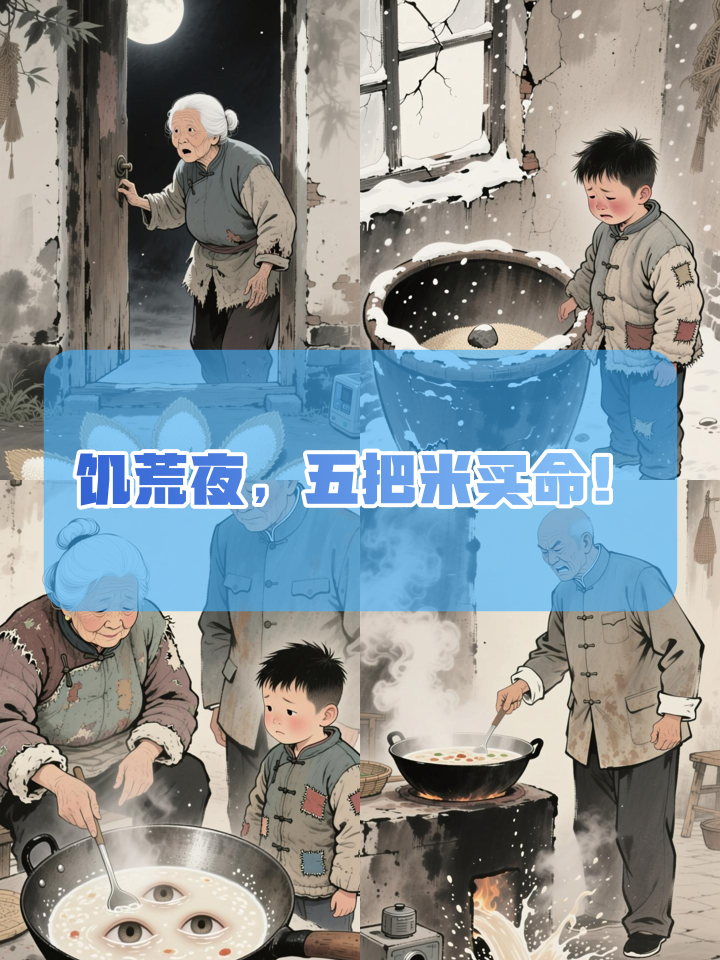 门口突现五把米，奶奶煮粥时爷爷尖叫：这是买肉米！