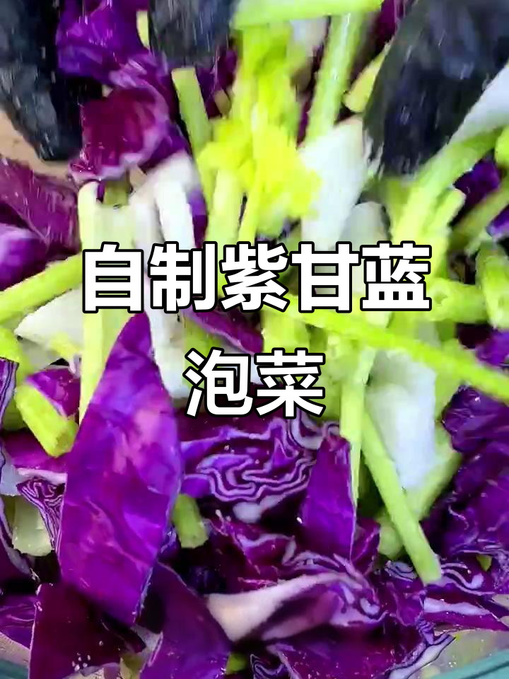 紫甘蓝泡菜轻松做,酸脆爽口又好看