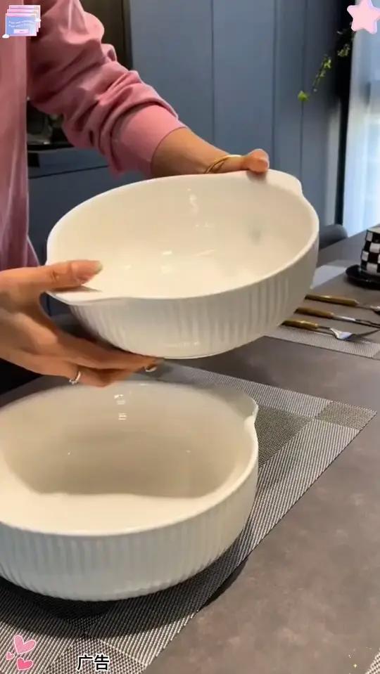 双耳汤碗家用2025新款高颜值特大号纯白汤碗水煮鱼酸菜鱼陶瓷汤盆