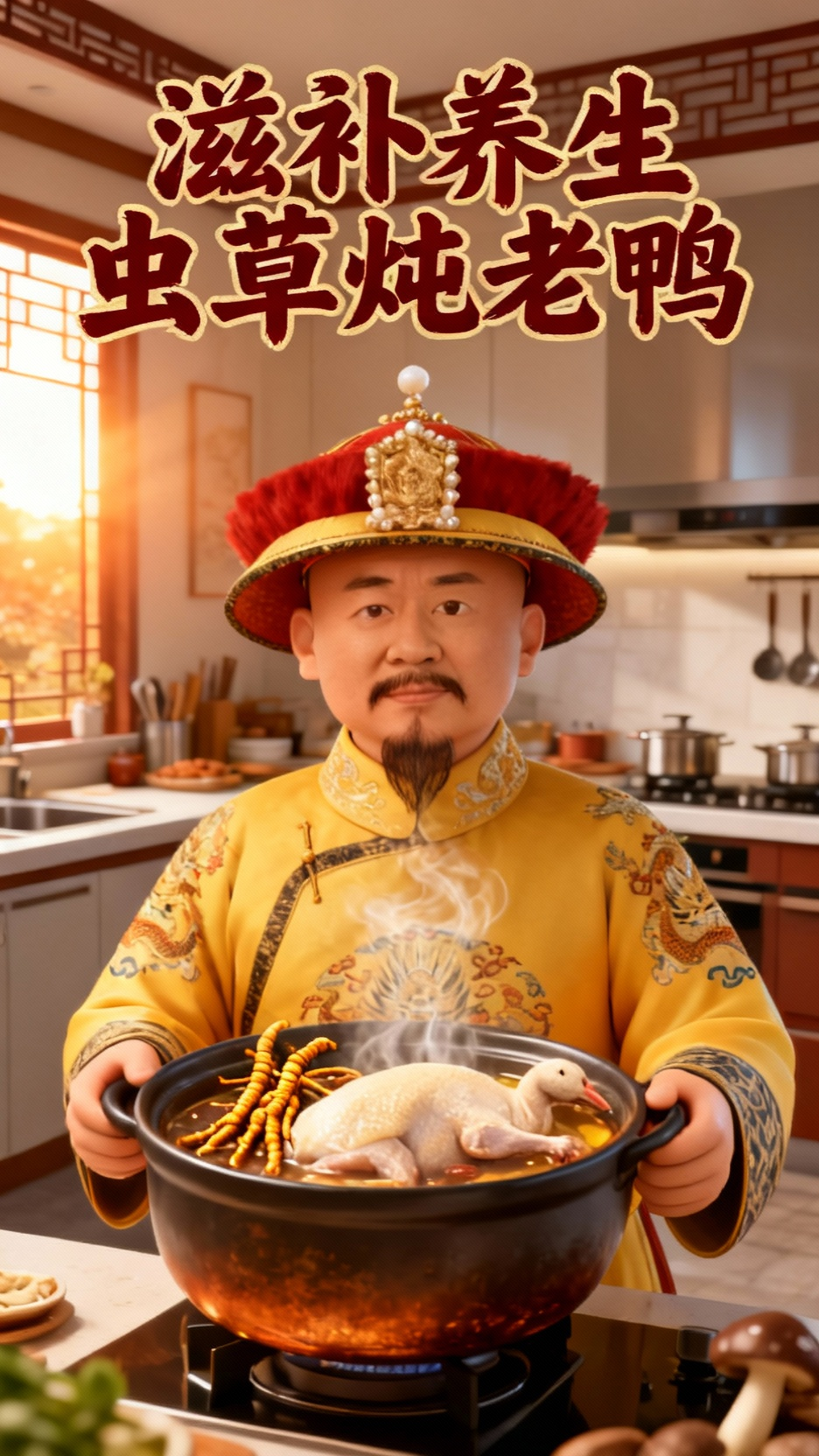 虫草炖老鸭，益气补肾强身