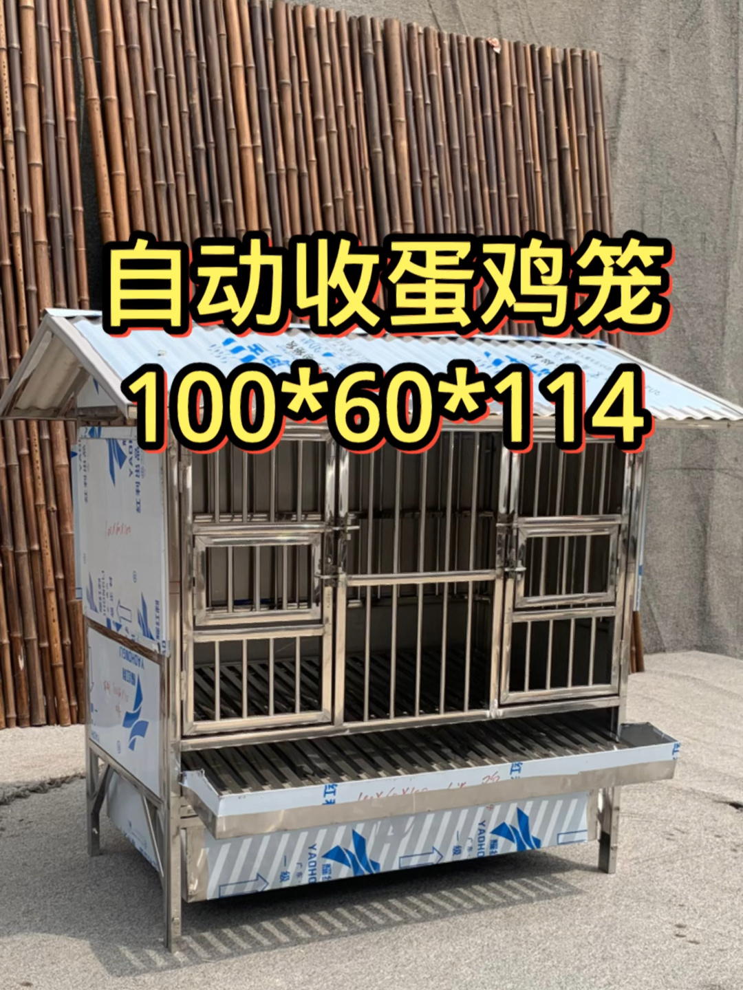 豪华自动收蛋鸡笼!不锈钢鸡笼!加深漏斗方便