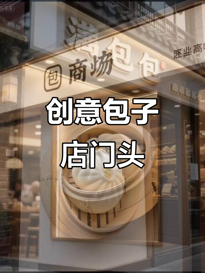 包子铺门头设计创意，蒸包子的艺术呈现