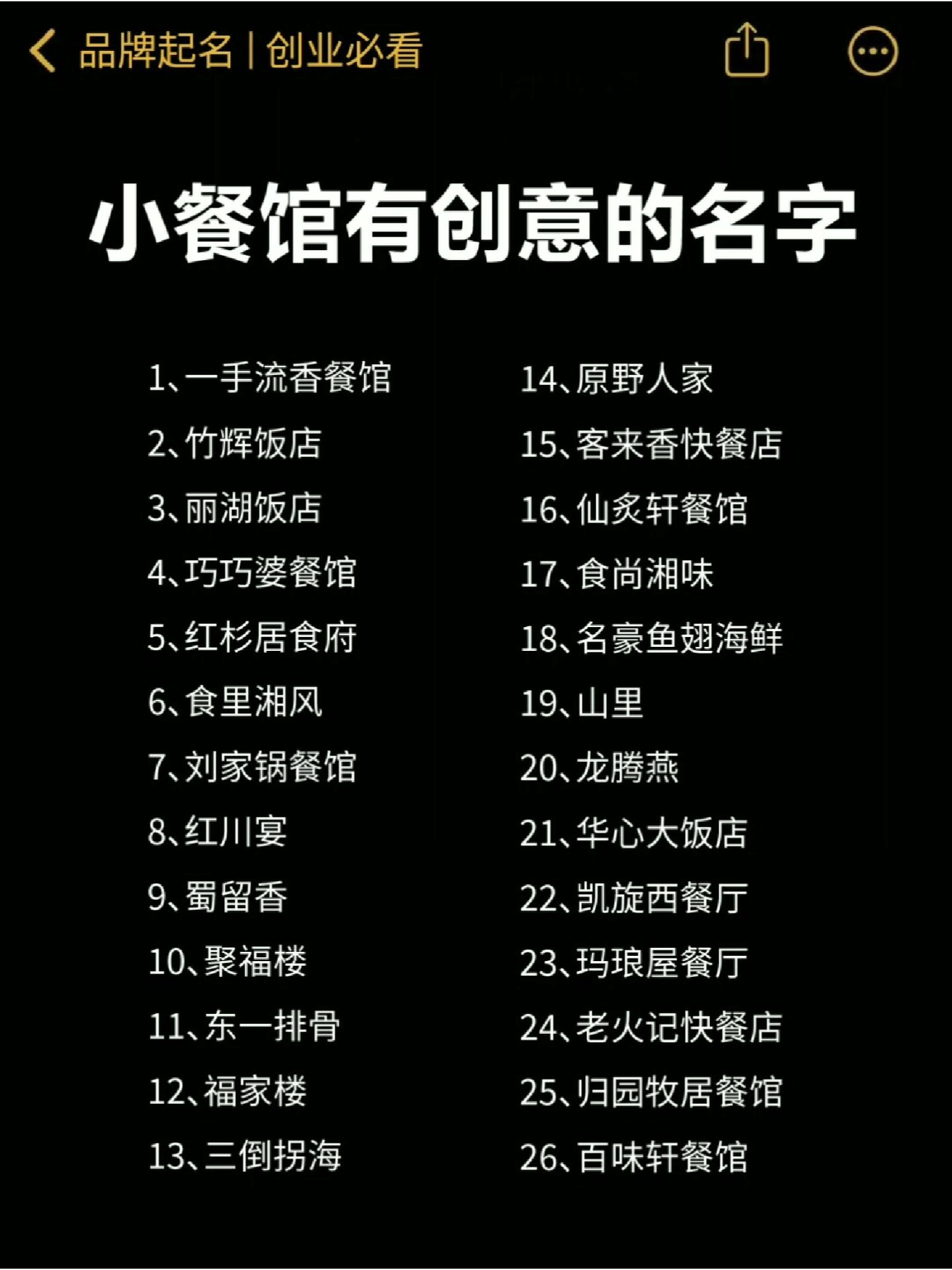 分享196个餐饮店名字!值得你赶紧收藏起来