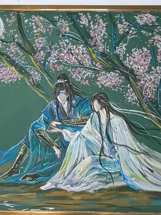 将进酒黑板报 你坐明堂上,不要沾风雪 粉笔画 黑板报 将进酒 沈兰州 萧策安