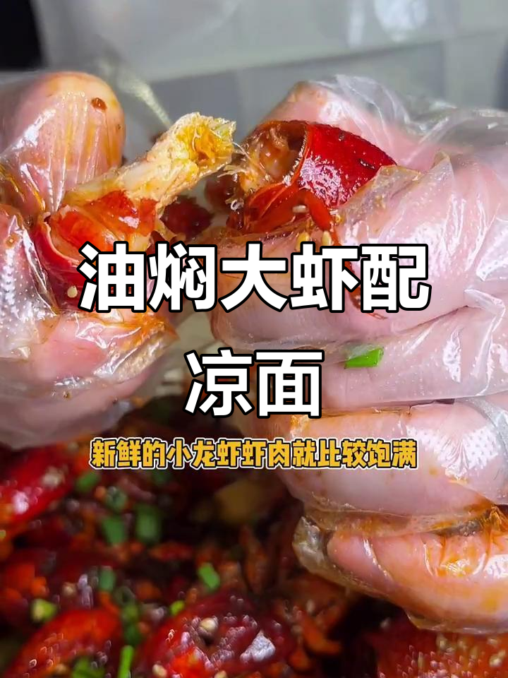 湖北潜江油焖小龙虾,搭配凉面和兔肉,夜宵必试美味组合