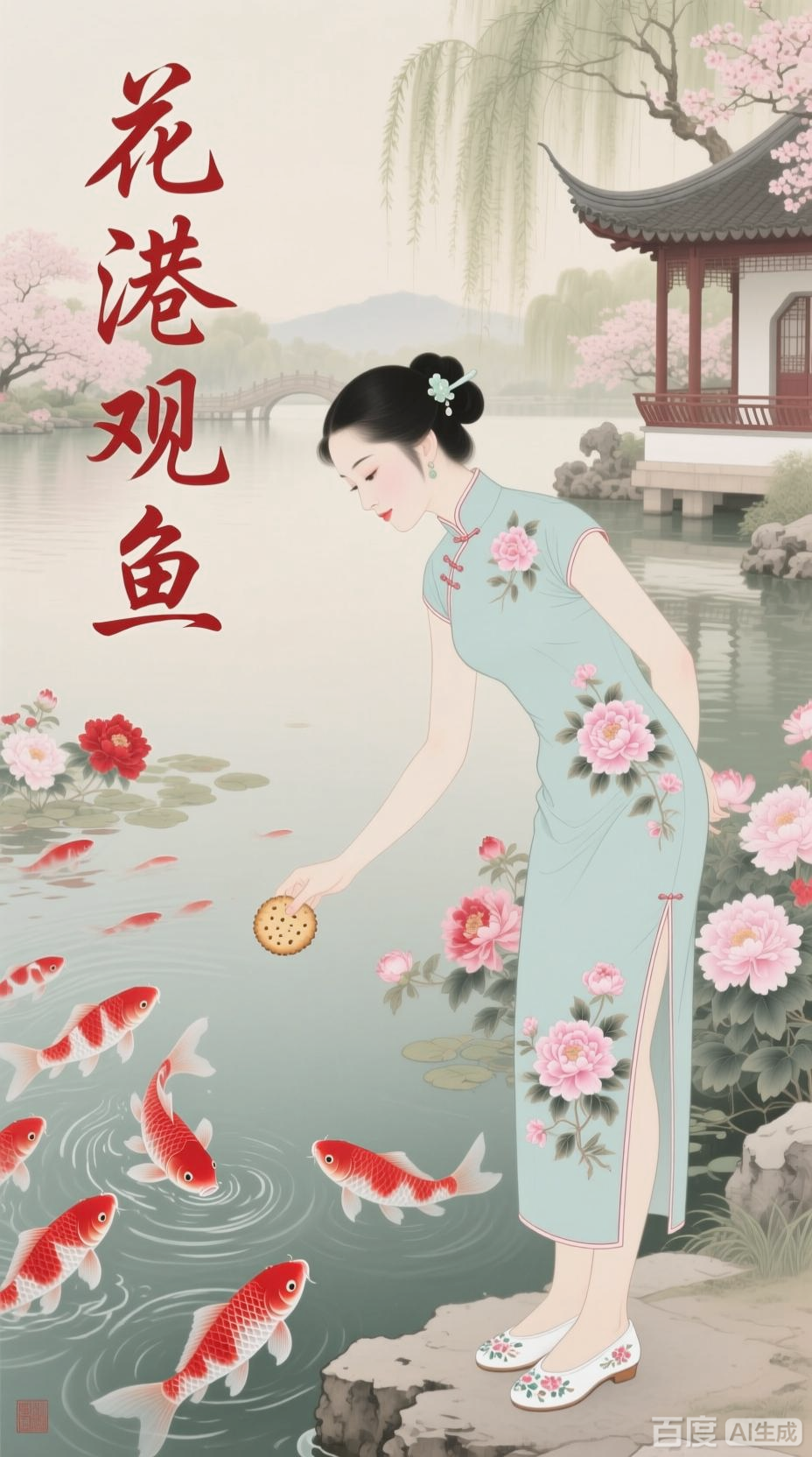 花港观鱼，西湖十景的诗意画卷