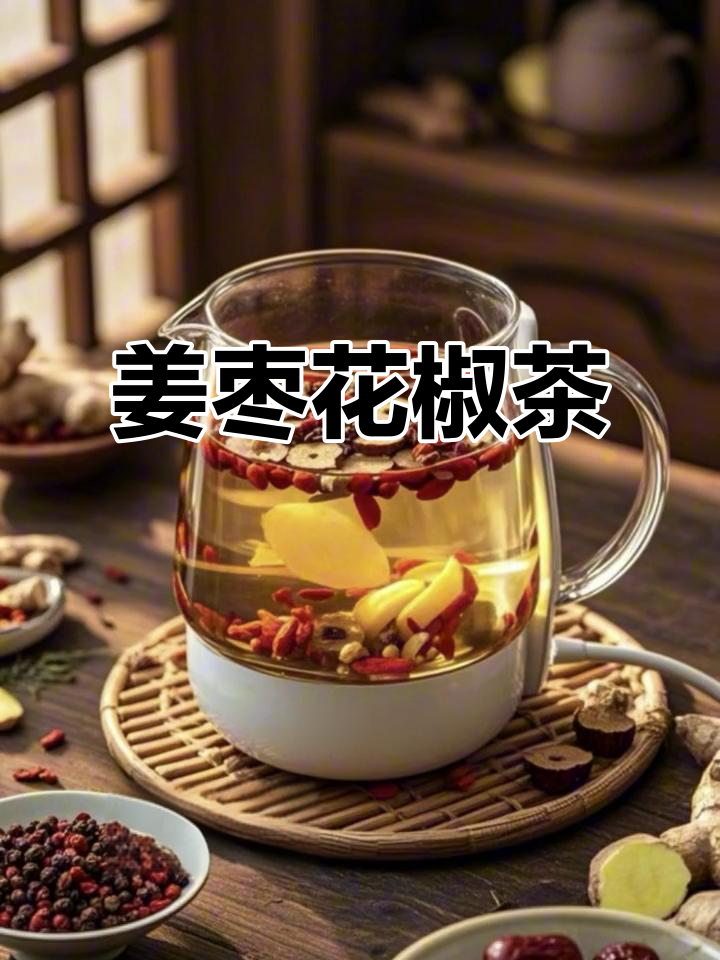 花椒、生姜、红枣、枸杞煮水,驱寒祛湿,暖身又健脾