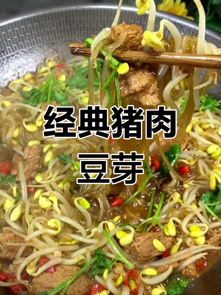 猪肉豆芽炖粉条,妈妈的味道,简单又美味
