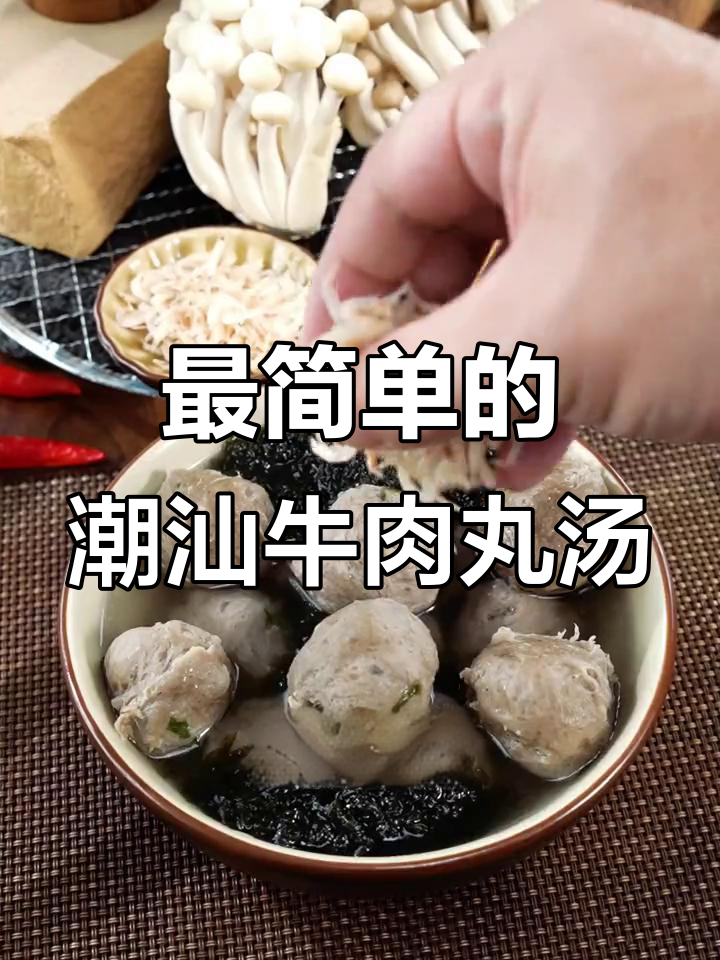 潮汕牛肉丸汤，简单又美味，紫菜虾米搭配绝了
