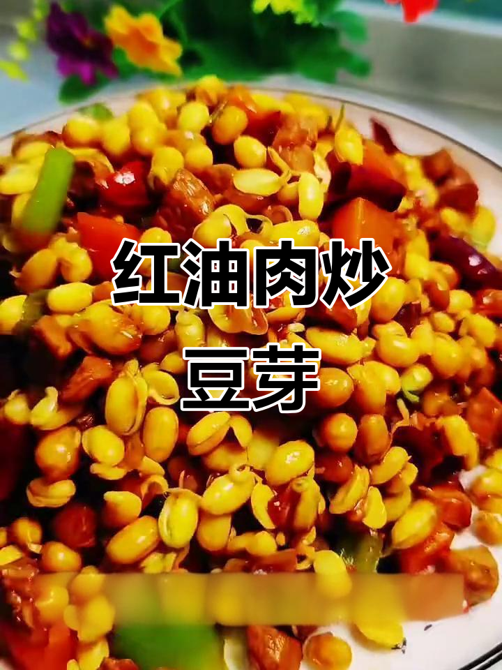 肉炒红油黄豆芽,家常下饭新做法