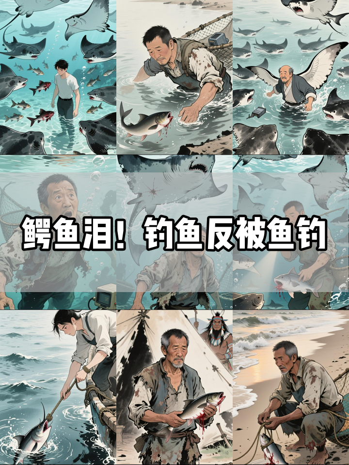 老渔民用吸血鱼钓鳐鱼，结果反被鱼群包围了！