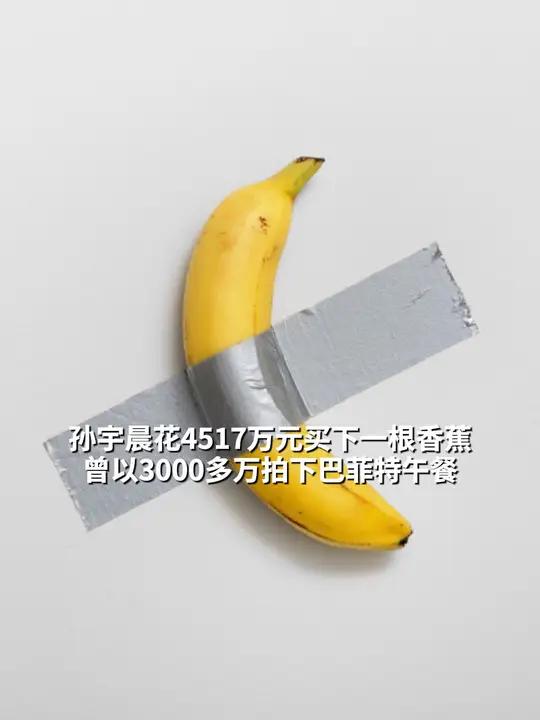 孙宇晨花4517万元买下一根香蕉,2019年约3000万拍下巴菲特午餐