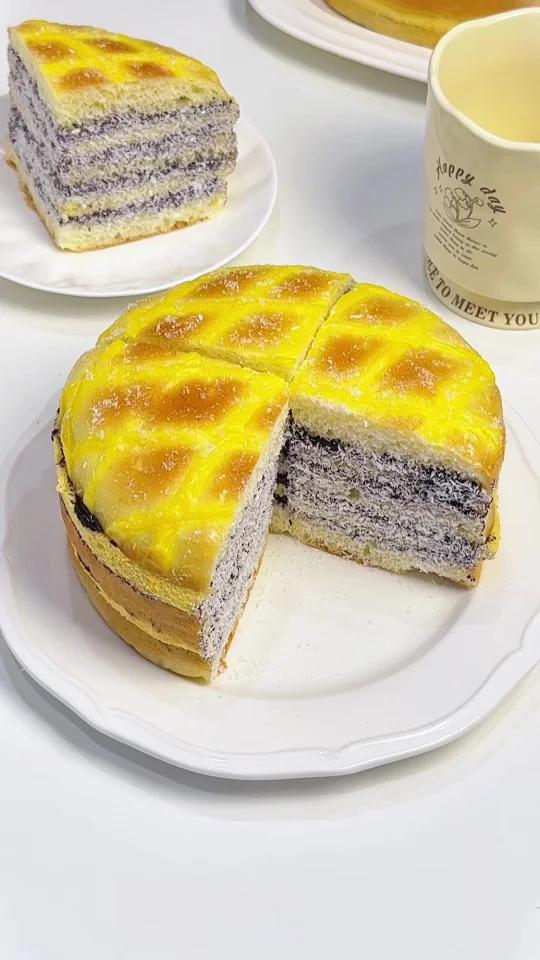 椰香蓝莓面包一次发酵在家也能轻松复刻 三重口感|松软好吃 6寸戚风:玉米油30g 牛奶45