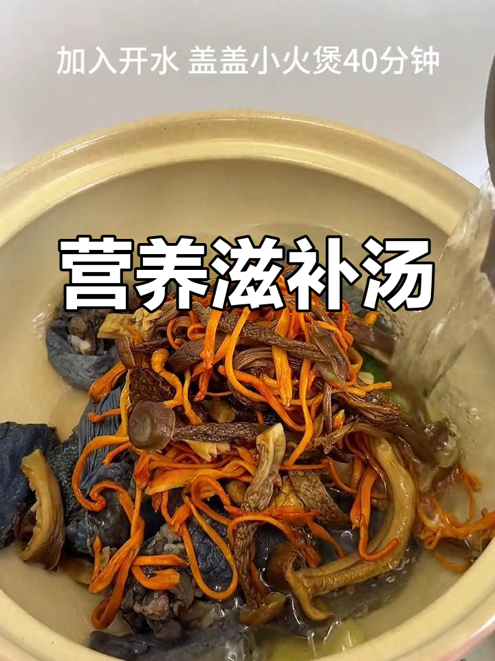 乌鸡汤滋补,菌菇增鲜,鸡肉嫩滑,女生必备的滋养汤品